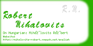 robert mihalovits business card